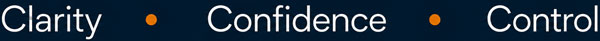 White text: Clarity, Confidence, Control on dark background.