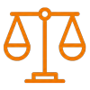 Orange justice scale icon